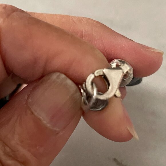 Vintage Silpada City Slicker Sterling Silver Black Leather Bracelet B3207 7.5-8" - Picture 4 of 8